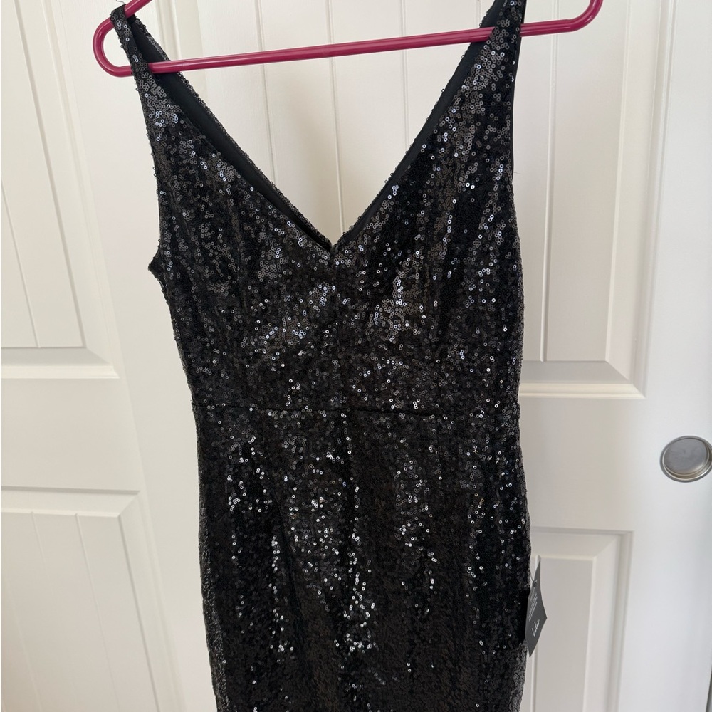 Lulus Black Sequin Dress
